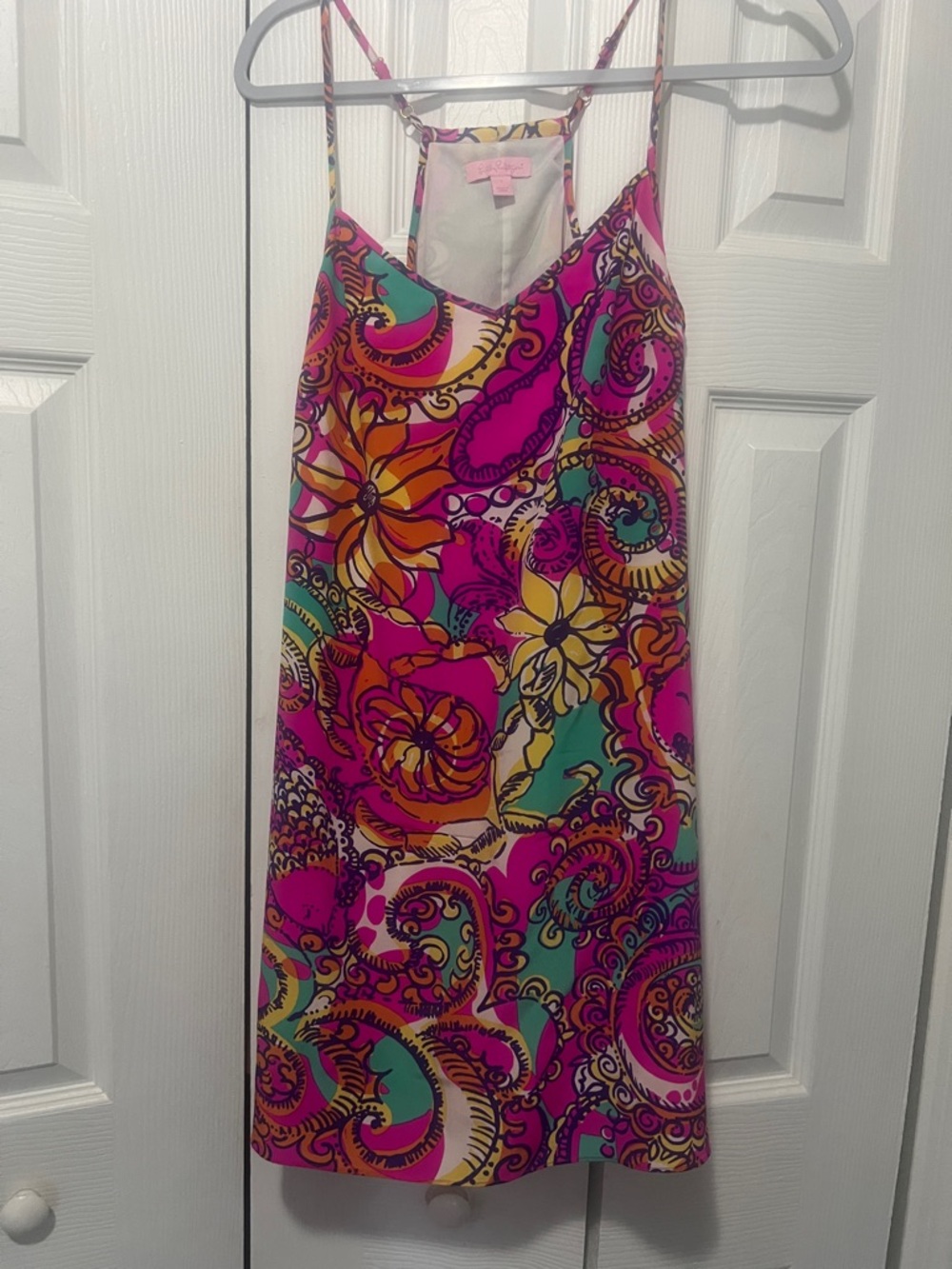Lilly Pulitzer  Pink Multi-Color Floral silk  Slip Dress